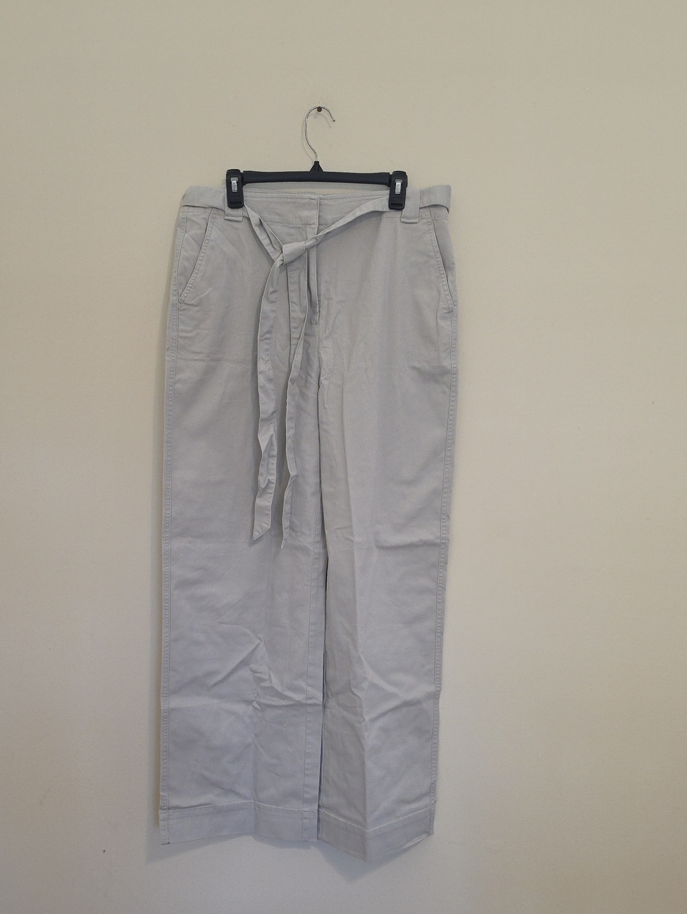 J. Crew  Tie Waist Wide Leg Cream Pants Women Size 12T NEW